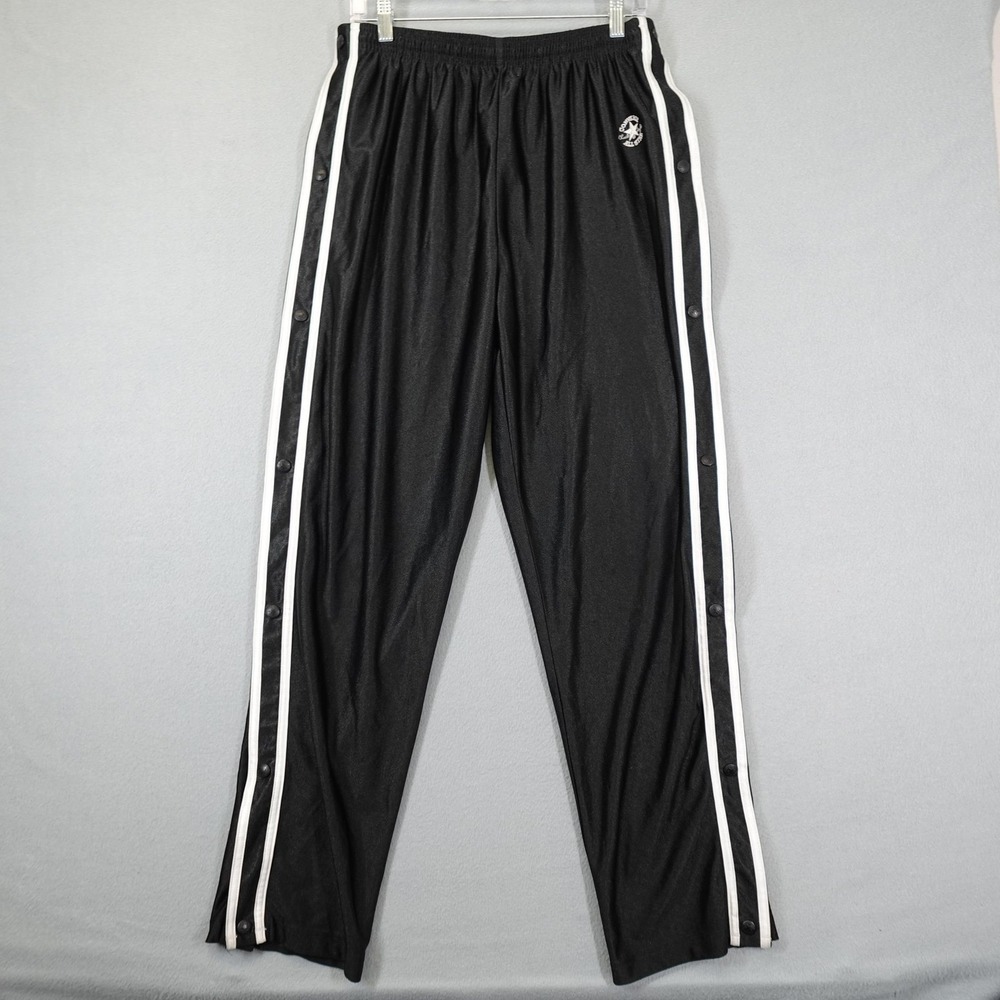 Converse Track Pants Mens Large Black Snap Side Tear Away Chuck Taylor Athletic